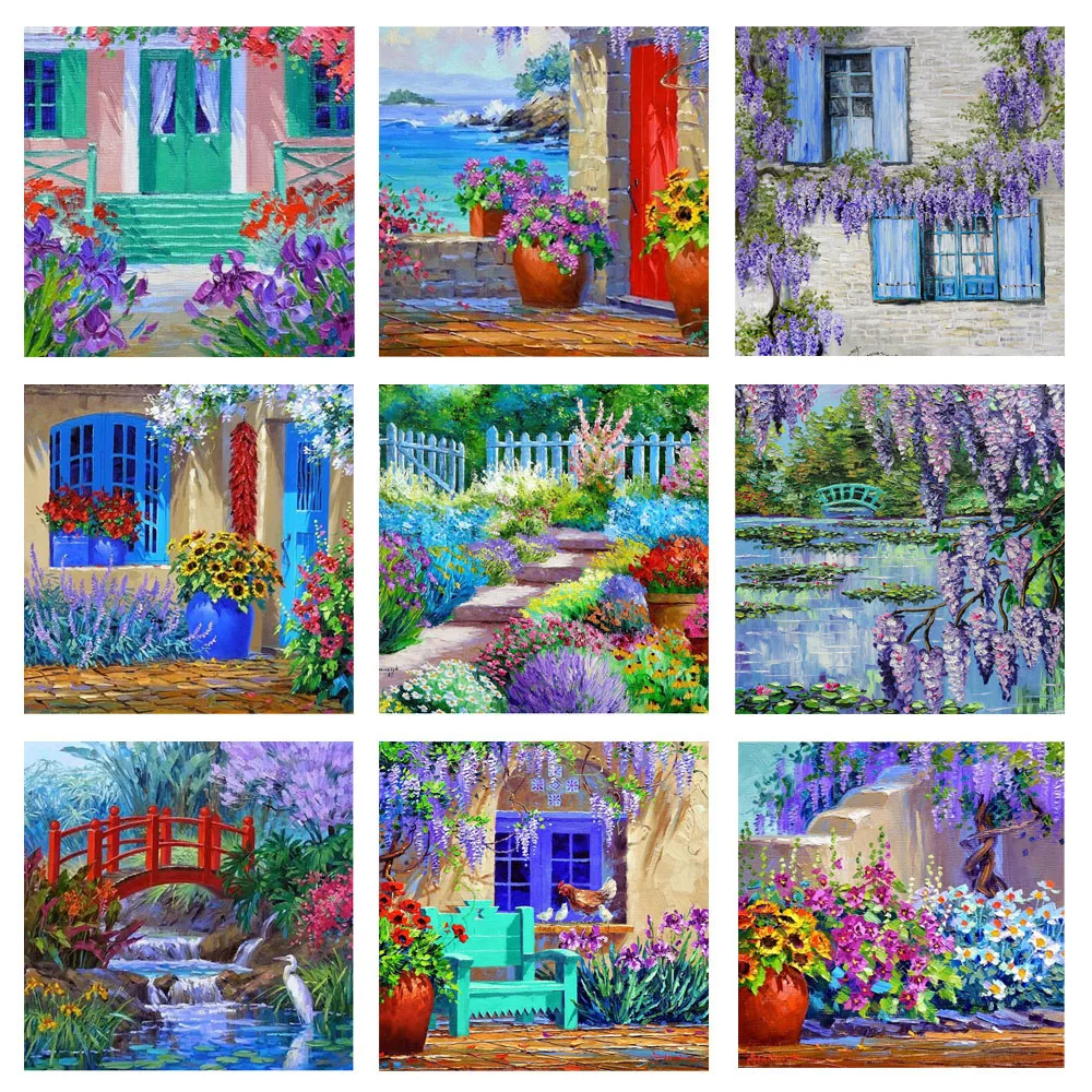 

ZOOYA Diamond Painting Cross-Stitch DIY Diamond Embroidery Colored Landscape Pictures Of Rhinestones Paintings By Numbers R1301