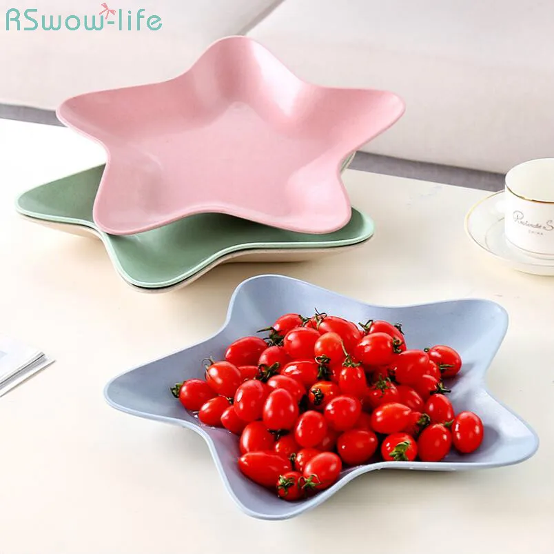 

European Pentagon Fruit Disk Wheat Straw Home Candy Disk Environmental Protection Health Fashionable Dried Dessert Tray Snack