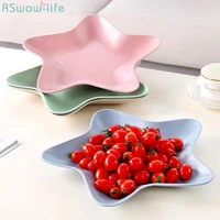 european pentagon fruit disk wheat straw home candy disk environmental protection health fashionable dried dessert tray snack