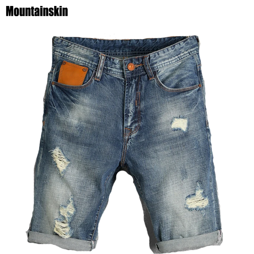 Mountainskin Новинка лета 2020 мужские рваные модные джинсы джинсовые шорты с дырками