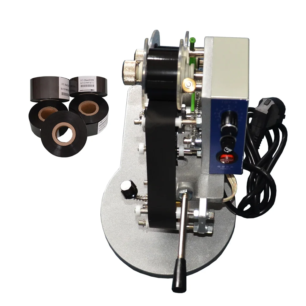 

Manual type hot stamp ribbon printing machine for plastic packaging bags