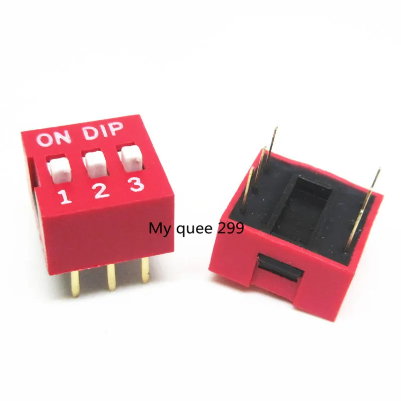 Модуль переключателя слайдера 3 бит 100 мм положения погружение в красный шаг 2 54