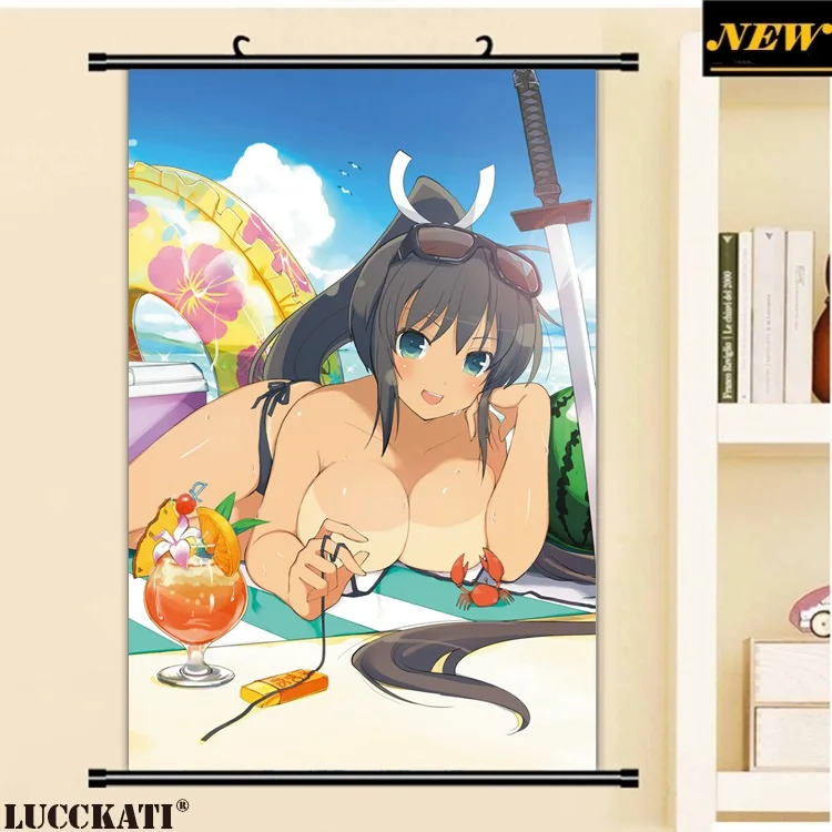 40X60 см Senran Kagura Burst новые волнистые игры, сексуальные лоли, игрушки, мультфильм, аниме, настенные фотообои плакат в рулоне, холст, живопись