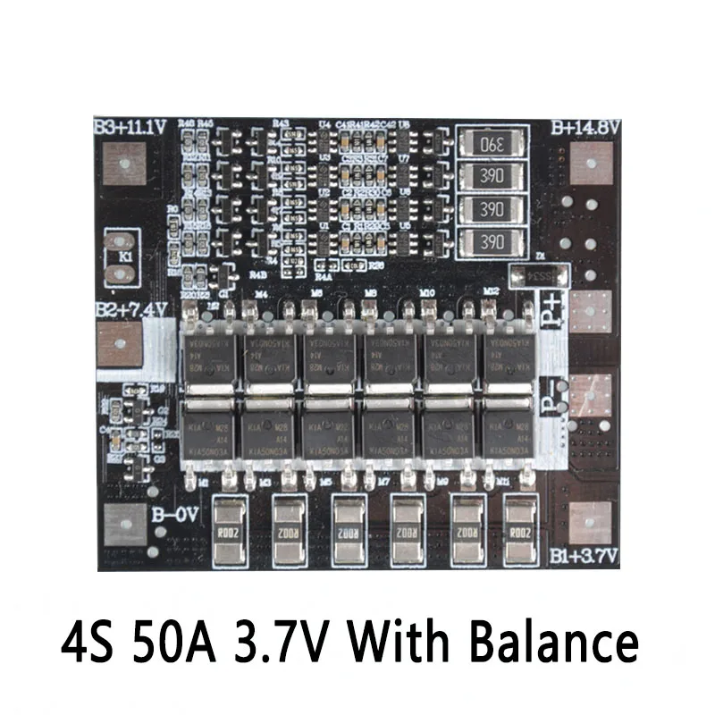 2S 3S 4S BMS 15A 20A 40A 50A 3,7 в 18650 литий-ионный аккумулятор Защитная плата BMS 3S 4S схема PCB модуль с балансом