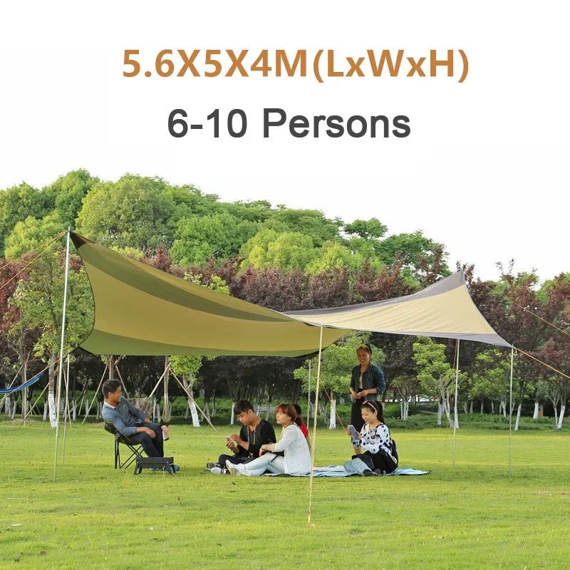 

550*560cm Iron Poles UV Beach Tent Sun Shelter Arbor Folding Rainproof Awning Balcony Camping Tent Awning Travel Sunshade Tarp