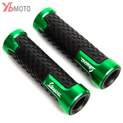 Green Вспышки модные аксессуары 22 мм 7/8 ''абсолютно новые мотоциклетные Нескользящие ручки для Piaggio Vespa GTS 300 - Цвет: Green