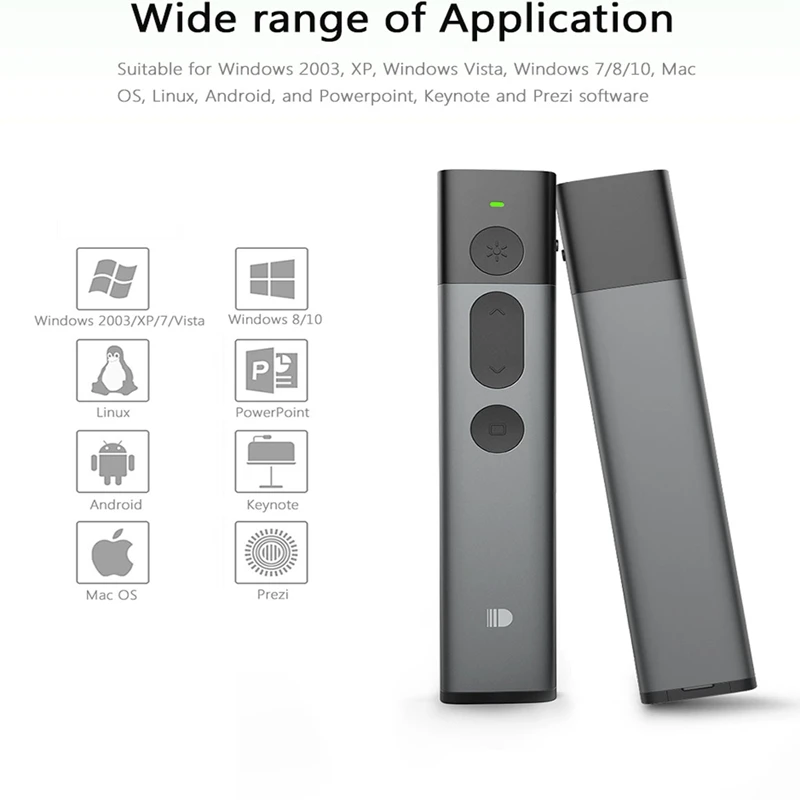 Doosl Зеленая лазерная указка ручка Powerpoint Clicker Control ler 2 4 ГГц PPT беспроводной