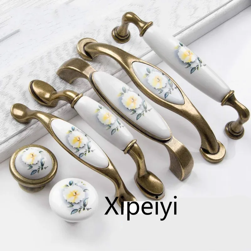 Европейские винтажные бронзовые для выдвижных шкафчиков ручки кухонных шкафов