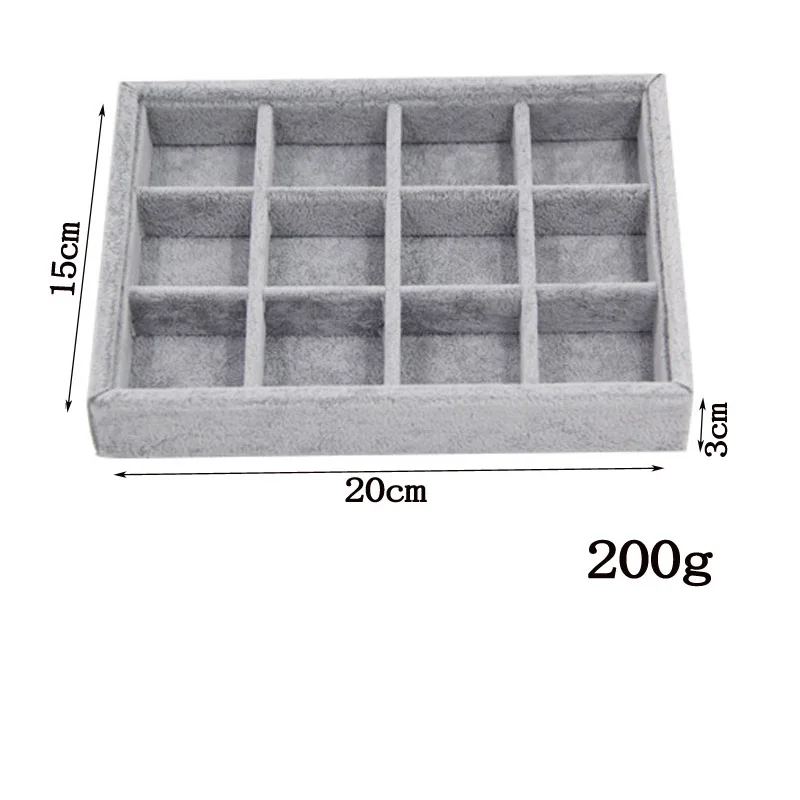 12 grids tray Горячая DIY ювелирные изделия коробка разделитель для ящика серый мягкий бархат ювелирные изделия Серьга, ожерелье, подвеска ящичек для браслетов 9 вариантов - Цвет: 12 grids tray