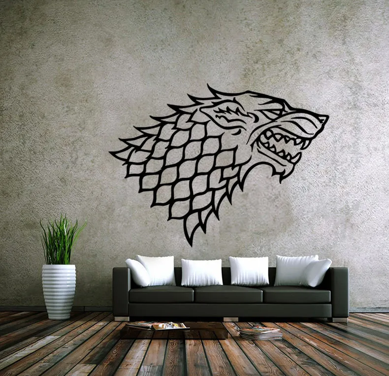 Домашний декор для спальни, Виниловая наклейка на стену с надписью «House Stark of Winterfell» и надписью «Game of Thrones»