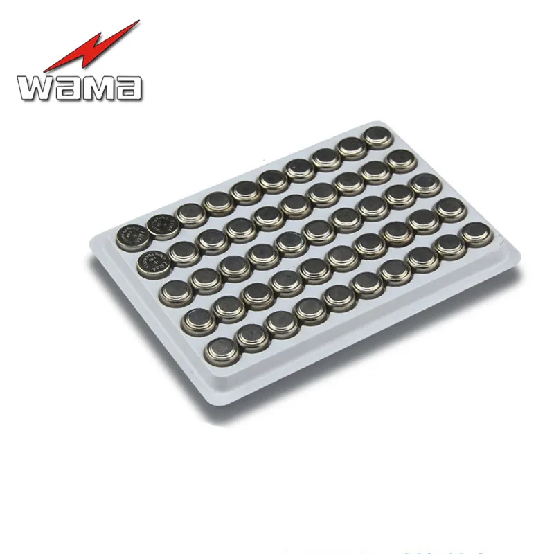 200pcs/lot Wama AG13 1.5V Coin Alkaline Batteries Button Cell for Colorful Night Light Alarm Watch 357A LR44 LRA76 L1154 Battery |
