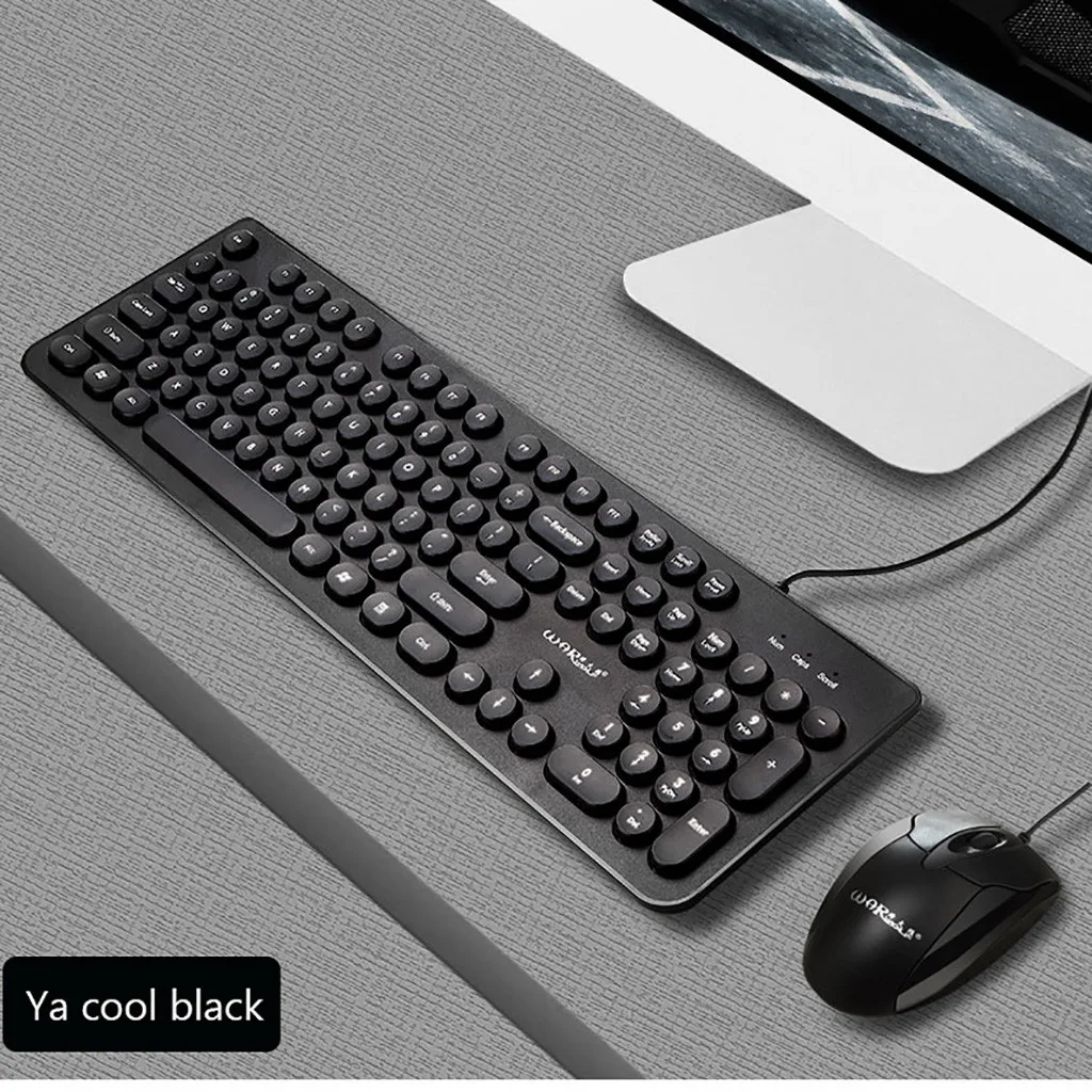 Тонкая мультимедийная USB Проводная внешняя клавиатура + мышь для ноутбука/ПК