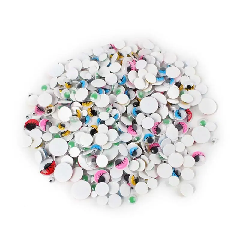 200pcs 200 шт/300 шт самоклеящиеся Googly бегающие глазки для DIY скрапбукинга ремесла проектов(черный и МУЛЬТИЦВЕТ - Цвет: 200pcs