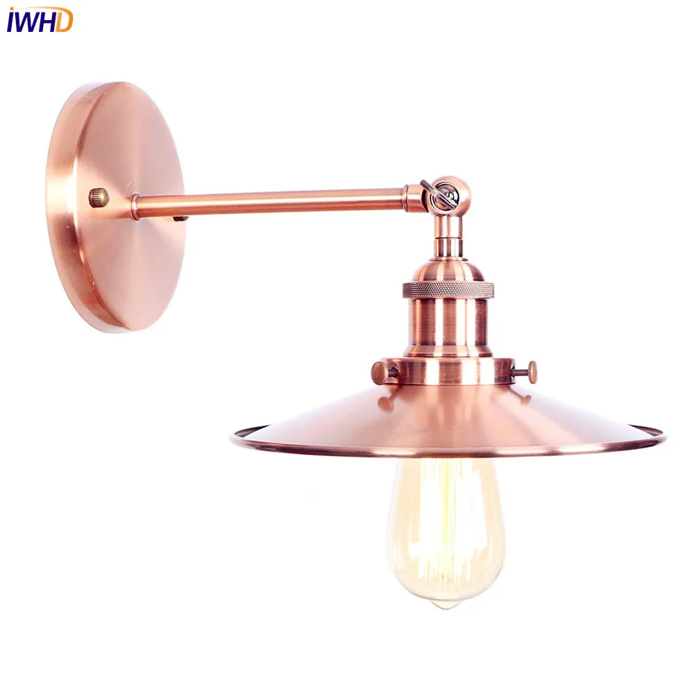 

IWHD Adjustable Arm Vintage LED Wall Light Fixtures Living Room Iron Metal Edison Wall Sconce Beside Lamp Home Lighting Arandela