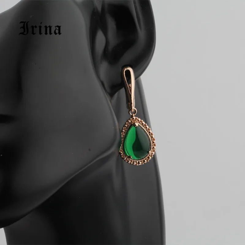 Irina 5 цветов классические капли воды бусы из стекла и камней кристалл кулон длинные женские серьги ювелирные украшения