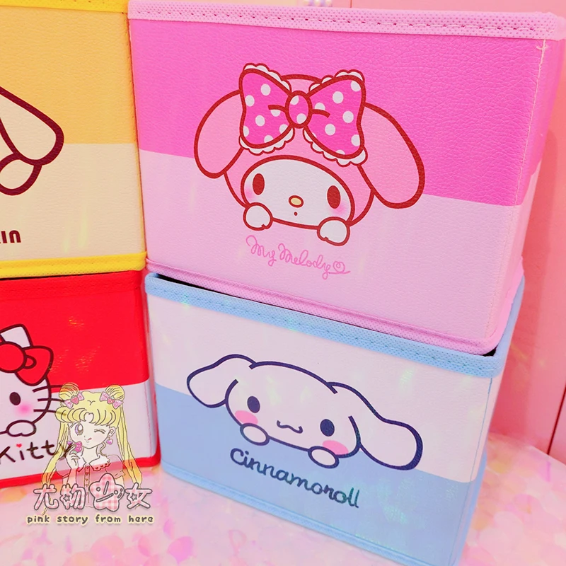 Мультфильм Хелло Китти моя мелодия Cinnamoroll пудинг собака милые косметички женский макияж сумки игрушки складной ящик для хранения сумка