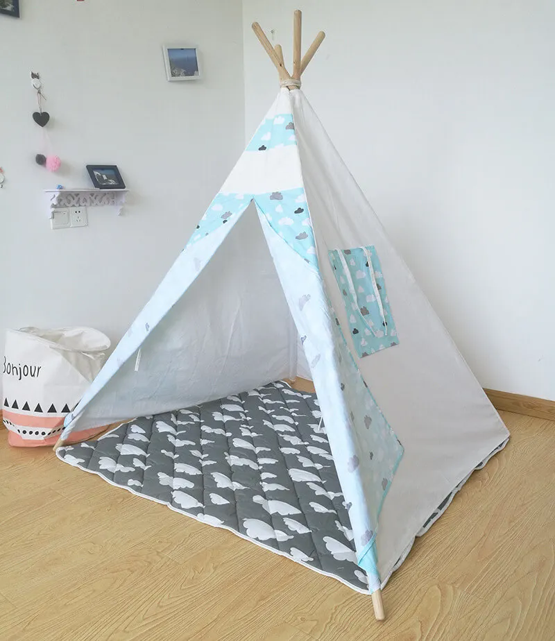 tent Without mat Детская палатка для двора, складной домик для игр, типи, детский вигвам, Замок принцессы, для помещений, детский игровой домик, подарок на день рождения - Цвет: tent Without mat