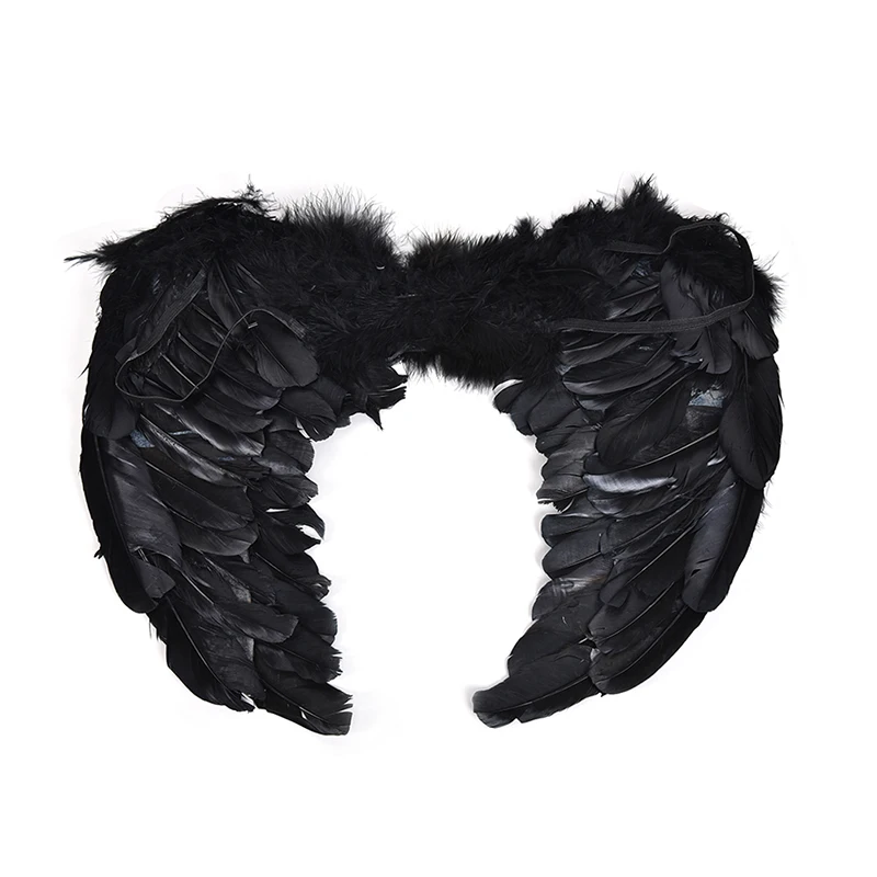 Бесплатная доставка 4 размера черно белые модные перо фея ангел с крыльями
