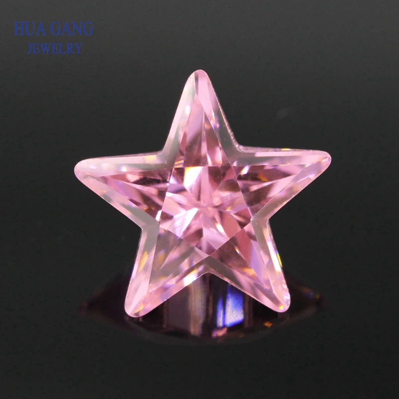 

5A Pink Star Shape Brilliant Cut CZ Stone Synthetic Gems Cubic Zirconia For Jewelry Size 2.5x2.5~12x12mm Free Shipping
