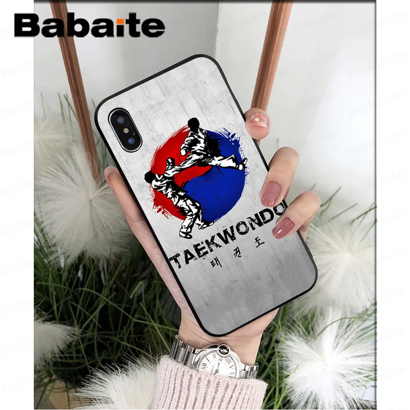A5 Babaite Kungfu тхэквондо черный мягкий ТПУ чехол для телефона чехол для Apple iPhone 7 8 6 6S Plus X XS MAX 5 5S SE XR чехол - Цвет: A5