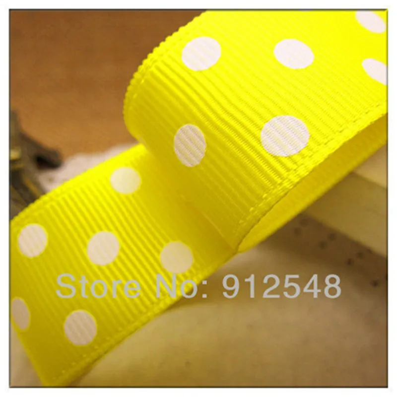 YJHSMY 1 &quot(25 мм) 5 ярдов/lot Grosgrain в бант с принтом горошек белыми точками DIY аксессуары