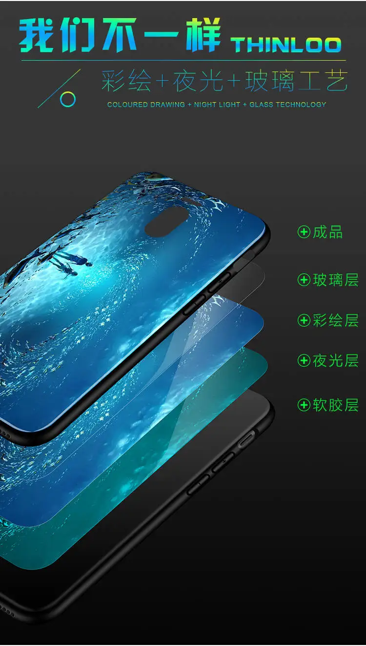 Чехол для телефона для Meizu M6 Note чехол 5," светящаяся задняя крышка из закаленного стекла для Meizu M6 Note чехол Силиконовый противоударный чехол для телефона