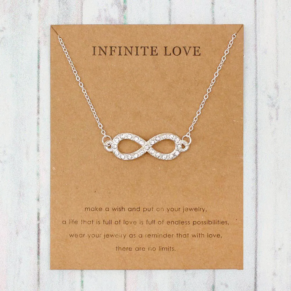 Ожерелье Стразы Infinity Love для женщин ожерелье с цепочкой Дружеские Подарки