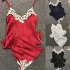 HIRIGIN новейшее дамское Ночное платье 2 шт., Женская Сексуальная атласная Женская пижама с кружевом нижнее белье Babydoll ночная рубашка, Лидер продаж, Дамский пижамный комплект