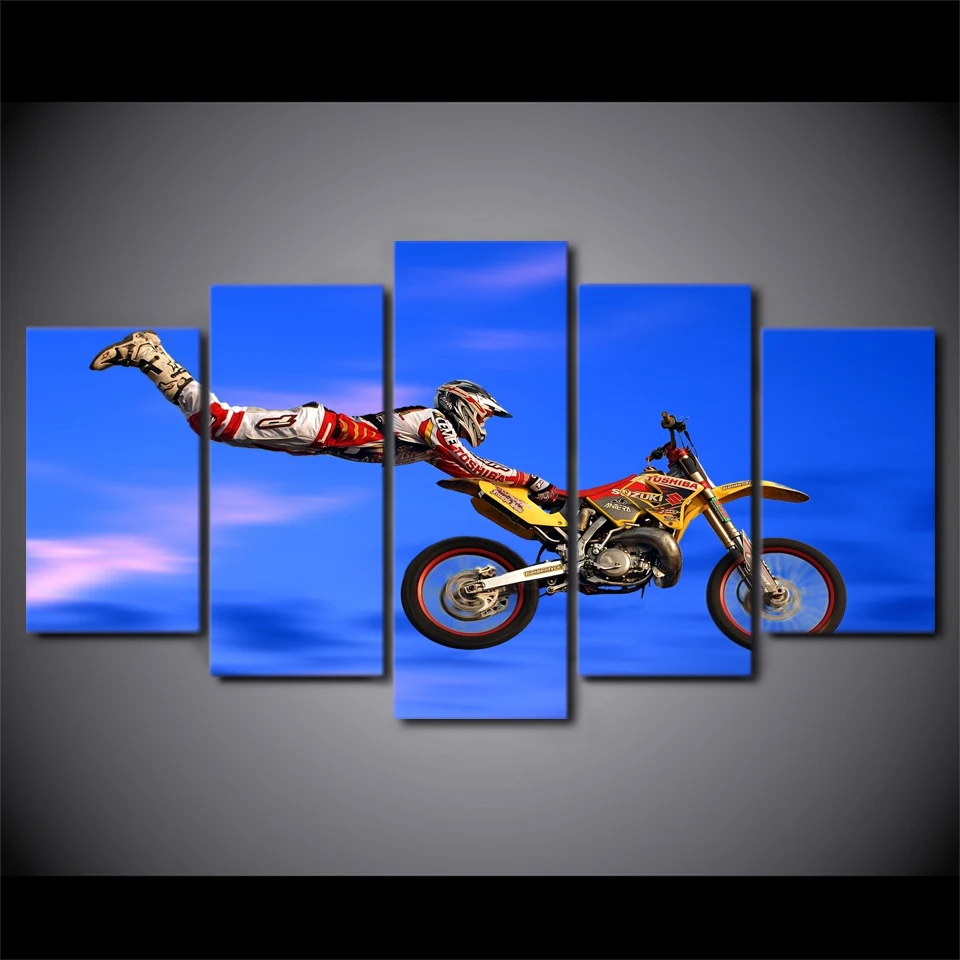 5 шт. плакат для группы мотокросса с ограничением прыжков HD принты мотоциклетные