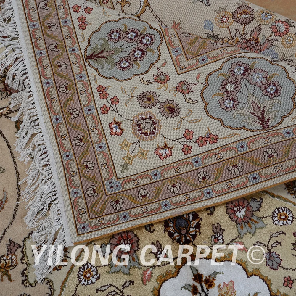 Yilong 9 'x 12' ручной работы иранский ковёр из шелка и шерсти Изысканный тонкий