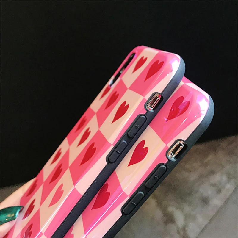 Cute Pink Heart Pattern IMD Soft TPU Phone Cover Back Case for Apple iPhone XR XS Max X 8 7 Plus 6 6S | Мобильные телефоны и