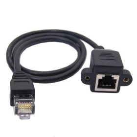 30cm 60cm 100cm 150cm 1m 1.5m 8P8C FTP STP UTP Cat 5e Male to Female Lan Ethernet Network Extension Cable with Panel Mount Holes |