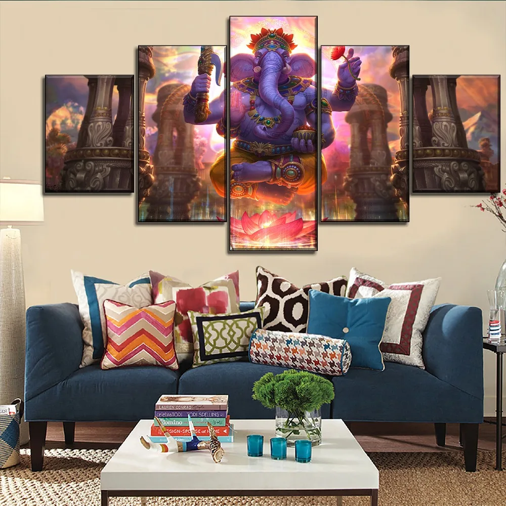 Домашний декор Настенная картина из 3 частей Индийский Бог лорд Ганеша