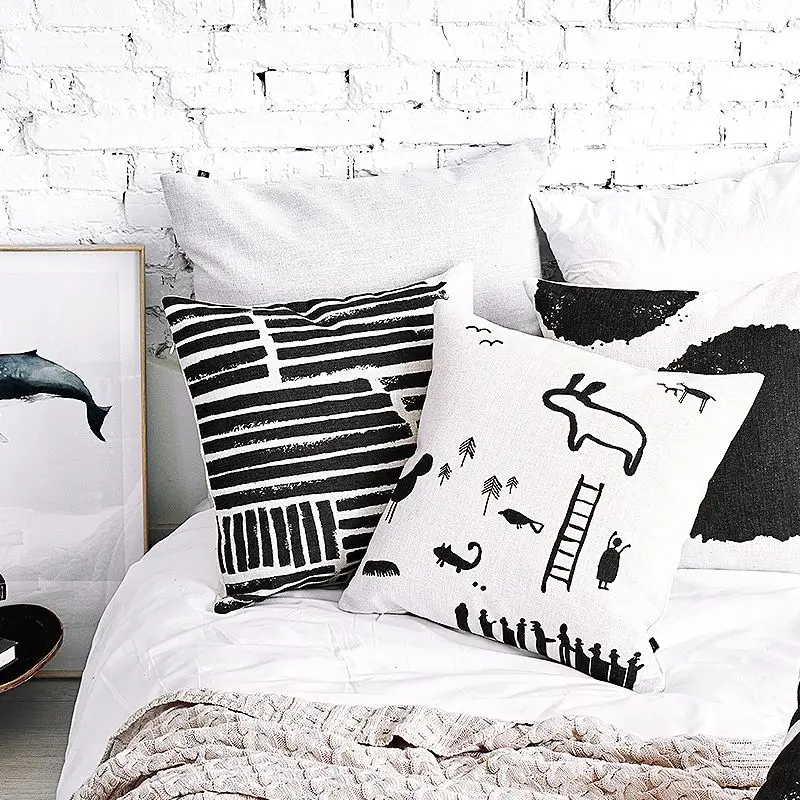 Чехол для подушки с геометрическим рисунком 45*45 см | Дом и сад