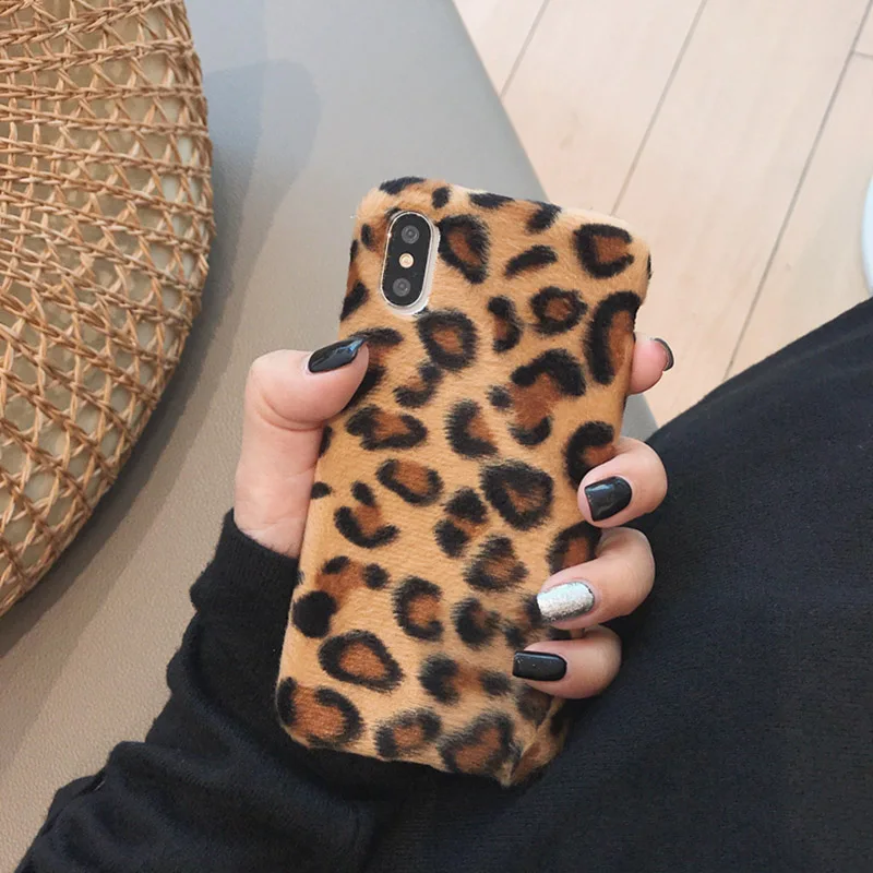 Модный Леопардовый Шерстяной Чехол для телефона iphone XS Max чехол XR X 6 6S 8 7 plus