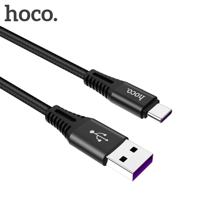Беспроводное зарядное устройство HOCO Тип C кабель Usb C Быстрая зарядка 5A большой ток зарядки кабель для передачи данных Android для Huawei Mate 9 10 P10 быстрой зарядки длиной 1 м