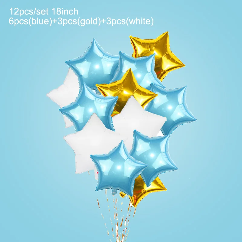Blue balloon set 2 Украшения для детского душа, воздушные шары для мальчиков/девочек, буквенные фольга, воздушный шар, баннер для детского дня рождения, вечерние украшения - Цвет: Blue balloon set 2