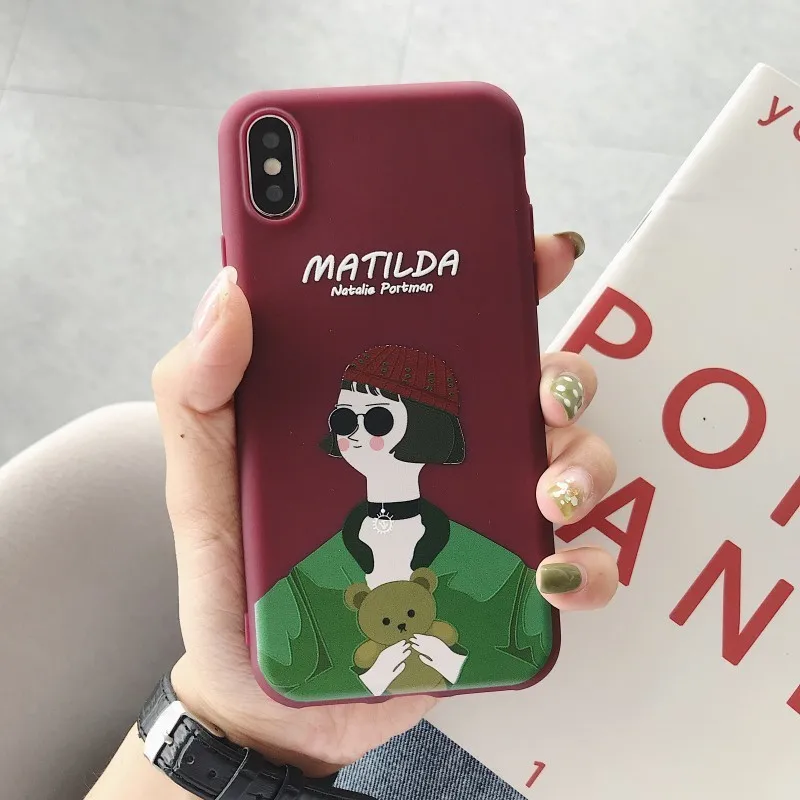 Cute Leon Matilda Phone Case For iPhone 6 6S 7 8 Plus Silicone Soft TPU capa X XR XS MAX S Back Cover Fundas |