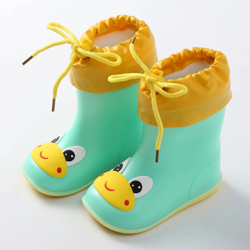 

2021 Rain Boots Kids Boy Girls Rain Boots PVC Water Shoes Children Cartoon Shoes Waterproof Rainboots Four Seasons Removable
