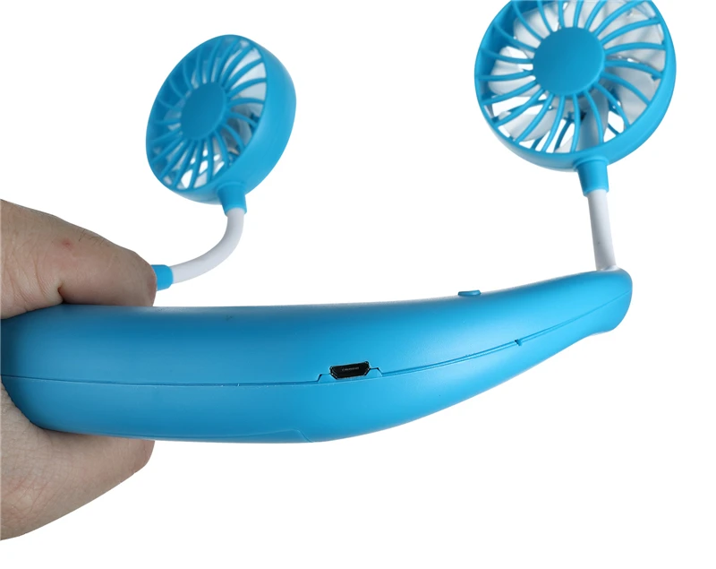 Hands-free шейный ремешок для шеи с подвешиванием USB Перезаряжаемый двойной вентилятор портативный мини воздушный охладитель спортивный ленивый вентилятор для путешествий кемпинга на открытом воздухе