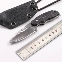 free shipping high end necklace of straight knife damascus collect the hunting knife outdoor tools g10 handle