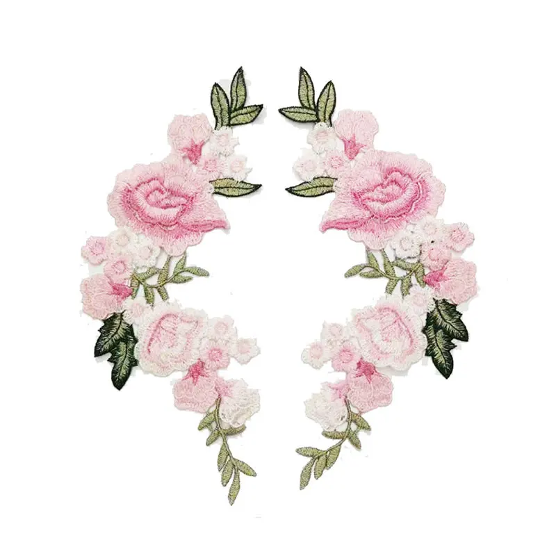 Light pink DIY одежды патч 1 шт./2 шт. для джинсовые эмблемы сумки пришить на вышивку стикер для рукоделия розы аксессуары для одежды аппликация - Цвет: Light pink