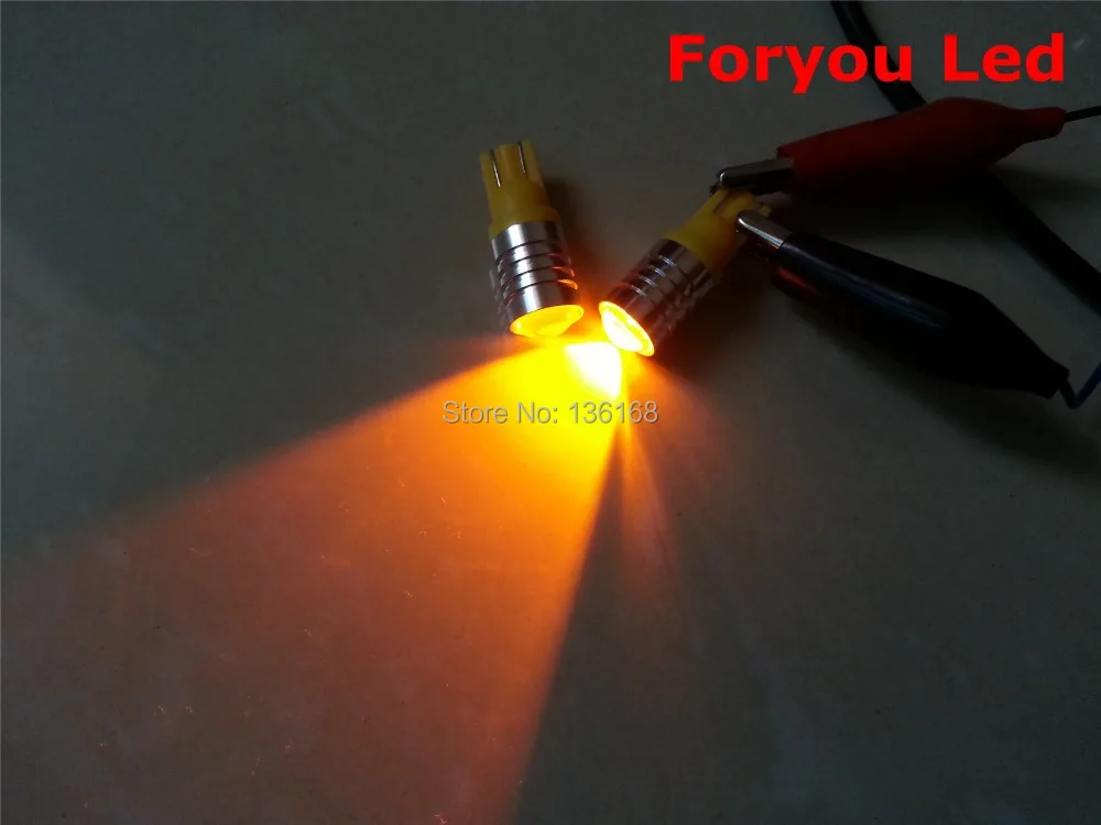 4XЖелтый/янтарный T10 T15 921 912 W5W 158 161 168 чипы CREE R5 5 Вт светодиодный автомобильный