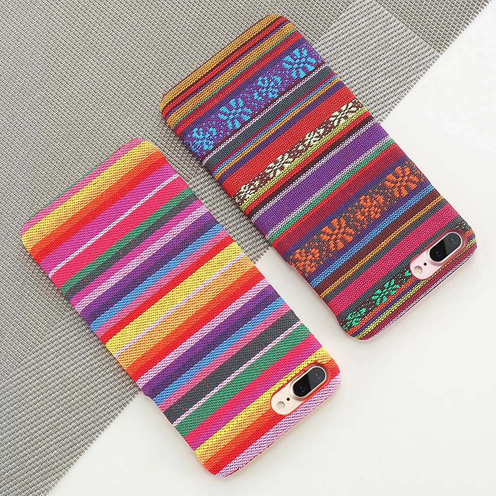 Красочный чехол KISSCASE в богемном стиле для iPhone 7 8 Plus клетку + жесткий из