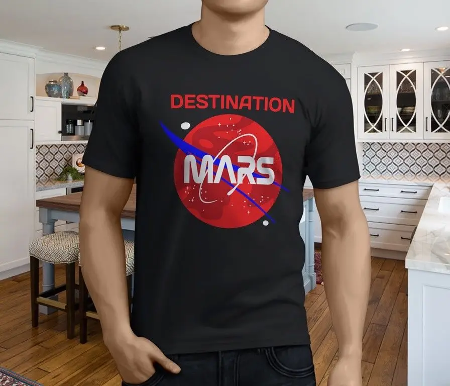 Новые популярные назначения Mars пространство Для мужчин черный футболка новая
