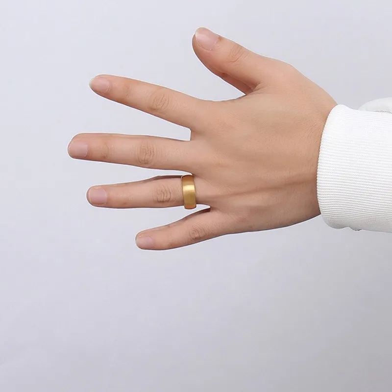 Vnox Для мужчин синий Вольфрам кольцо классическая Золото цвет Кольца ювелирные