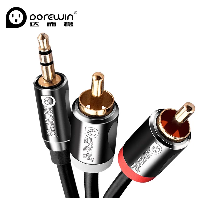 Dorewin аудио кабель Jack 3.5 К 2rca мужчинами 2RCA до мм RCA AUX 3 м 5 для эдифер дома Театр