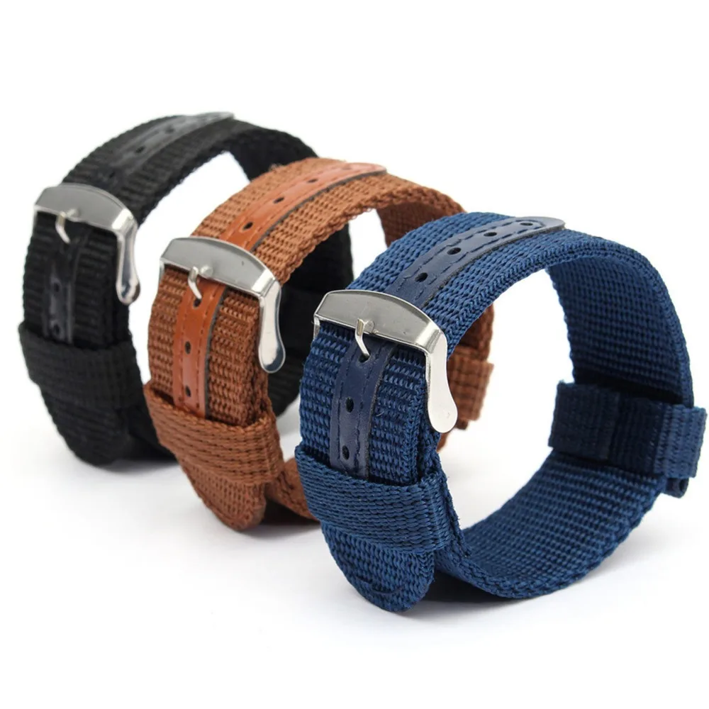 *Military Army Nylon Fabric Canva Wrist Watch Band Strap 18/20/22/24mm 4Color Banda de reloj women's watches Accessories* | Наручные