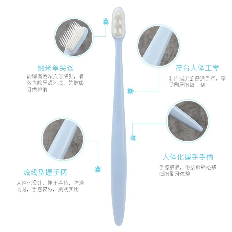 4 шт. гелевая зубная щетка очищающая язык нанопокрытие мягкая щетина для взрослых