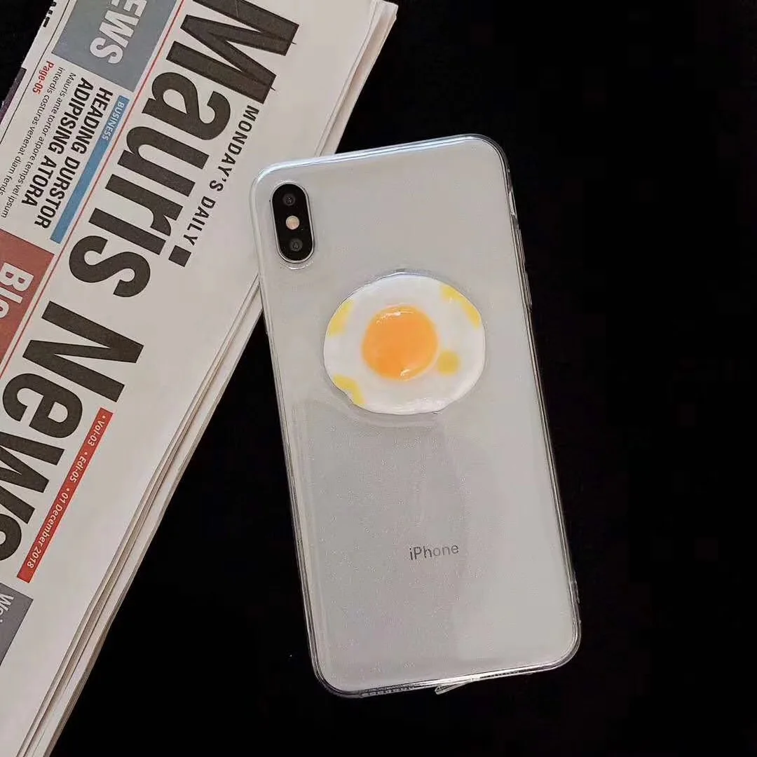 Kuutti Squishy Cute 3D Egg Clear TPU Summer Phone Cases for iPhone 6 6s 7 8 Plus X XR XS Max Covers iphone xs max Case Gifts |
